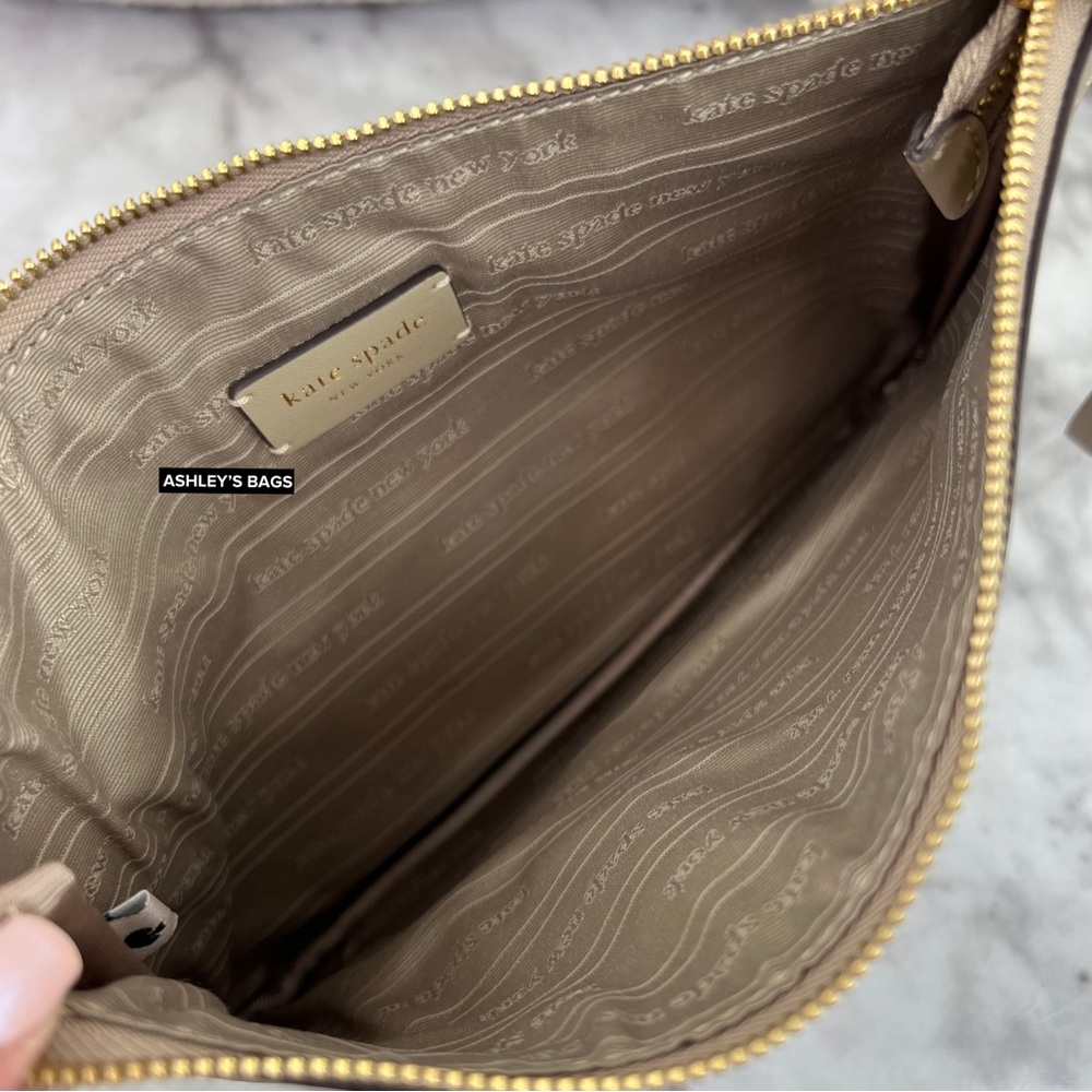 Kate Spade Everything Racing Stripe Faux Shearling Large Tote In Cream Multi - Picture 12 of 16